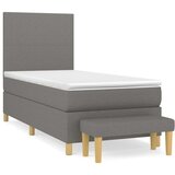  Box spring postelja z vzmetnico temno siva 90x200 cm blago, (20790910) | Shoptok.si