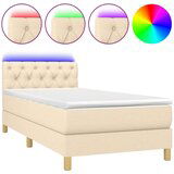  Krevet box spring s madracem LED krem 80 x 200 cm od tkanine | shoptok.hr