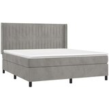  Box spring postelja z vzmetnico LED svetlo siva 160x200cm žamet, (20790698) | Shoptok.si