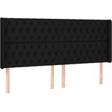  Uzglavlje s ušima crni 203x16x118/128 cm od tkanine | shoptok.hr