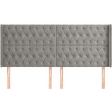  Vzglavje z ušesi svetlo sivo 203x16x118/128 cm žamet, (20793667) | Shoptok.si