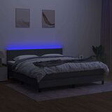  Box spring postelja z vzmetnico LED temno siva 160x200 cm blago, (20937309) | Shoptok.si