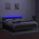  Krevet box spring s madracem LED tamnosivi 160x200 cm tkanina | shoptok.hr