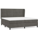  Krevet s oprugama i madracem tamnosivi 200x200 cm baršunasti | shoptok.hr