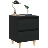  Nočna omarica z nogami iz borovine črna 40x35x50 cm, (20624323) | Shoptok.si