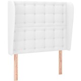  Uzglavlje s ušima bijelo 93x23x118/128 cm od umjetne kože | shoptok.hr