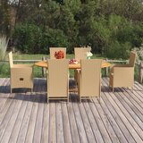  7-dijelni vrtni blagovaonski set od poliratana bež | shoptok.hr
