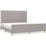 Posteljni okvir z vzglavjem svetlo siv 180x200 cm blago, (20788377) | Shoptok.si