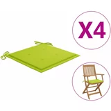  Jastuci za vrtne stolice 4 kom zeleni 40 x 40 x 3 cm od tkanine