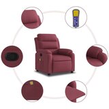 Masažni naslonjač od tkanine crvena boja vina | shoptok.hr