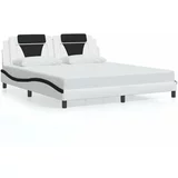  Okvir kreveta LED bijelo-crni 180 x 200 cm od umjetne kože