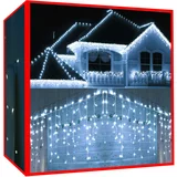  Novoletne lučke zavesa 300 LED hladno bela 12m - 8 funkcij