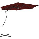 vidaXL Vrtni suncobran s čeličnom šipkom bordo 300 x 230 cm | shoptok.hr