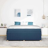  Posteljni okvir z vzmetnico Modra 180 x 200 cm blago | Shoptok.si