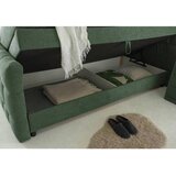 MID.YOU POSTELJA BOXSPRING 180 cm x 200 cm , tekstil, leseni material olivno zelena | Shoptok.si