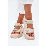 EVENTO Women's sandals with golden details beige Luvira | Shoptok.si