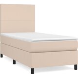 Maison Chic Box spring postelja - Vzmetna postelja z vzmetnico kapučino 90x190 cm umetno usnje SL712, (21909317) | Shoptok.si