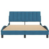  Okvir za krevet s uzglavljem plavi 140 x 200 cm baršunasti | shoptok.hr