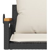  Klupa za ljuljanje s jastucima crna 63x62x40 cm od poliratana | Eponuda.com