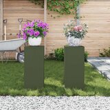 vidaXL Stojnice za rastline Set 2 Olivna Hladno valjano jeklo | Shoptok.si
