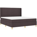 Krevet s opruga kutije s LED trakama Smeđa 180 x 200 cm tkanina Slike
