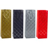  Elegantna papirnata poklon vrećica za bocu srebrni motiv 35 x 12 x 9 cm | shoptok.hr