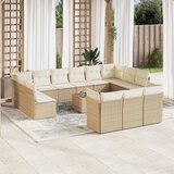  14-dijelni set vrtnih sofa s jastucima poliratan Bež | shoptok.hr