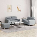 vidaXL Sedežna garnitura 3-delna z vzglavniki svetlo sivo bl | Shoptok.si