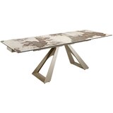 Angel Cerdá Podaljšana jedilna miza pravokotni porcelanski marmor in jeklo v barvi šampanjca, (21250543) Cene