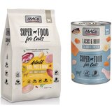  MAC´s set: 12 x 400 g mokra hrana + 2 x 1,5 kg Superfood suha hrana - Losos i piletina 12 x 400 g + Adult patka, puretina i piletina 2 x 1,5 kg | shoptok.hr