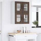  Zidni stakleni ormarić PORTO 2 pcs Smeđi hrast 60 x 31 x 40 cm | Eponuda.ba
