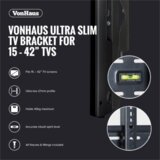 Vonhaus 15-42 fiksni TV stenski nosač do 40kg, Amazon best seller Cijene