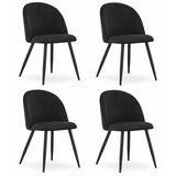 Brandless Stol BELLO - črn žamet / črne noge x 4, (22044087) | Shoptok.si