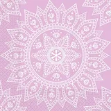 Mandala vijolično-beli komplet papirnatih prtičkov – 2-slojni, 33x33 cm, 20 kosov