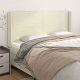  Vzglavje z ušesi krem 183x16x118/128 cm umetno usnje, (20952867) | Shoptok.si