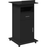 Govornica s kotačima i ladicom crna 55 x 55 x 107 cm drvena | shoptok.hr
