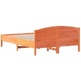  Posteljni okvir z vzglavjem voščeno rjava 150x200 cm borovina | Shoptok.si