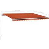  Tenda na ručno uvlačenje LED 450 x 300 cm narančasto-smeđa | shoptok.hr