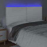  Posteljno vzglavje belo 180x5x118/128 cm umetno usnje, (20953183) | Shoptok.si