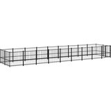 Zunanji pasji boks jeklo 16,89 m² - - črna - 102.1 - 873 x 193.5 x 100 cm - | Shoptok.si