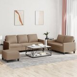  3-dijelni set sofa s jastucima boja cappuccina od umjetne kože | shoptok.hr