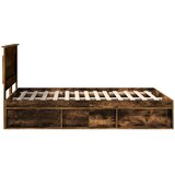  Krevetna konstrukcija s ladicama Dimljeni hrast 150 x 200 cm | shoptok.hr