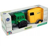 Wader Zeleni traktor s prikolico za konje 38cm - | Shoptok.si