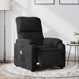 vidaXL Električni masažni naslonjač crni od mikrovlakana | shoptok.hr