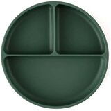 Petite&Mars silikonski okrugli tanjur s odjeljcima i vakuumom 6 m+ Take&Match, Misty Green | shoptok.hr