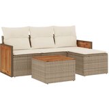 Maison Chic Seti vrtnega pohištva - Vrtna garnitura - Vrtni pohištvo set 5-delna z blazinami bež poli ratan, (21820122) | Shoptok.si