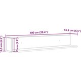 vidaXL Stenske police 2 kosa črna 100x16,5x16,5 cm inženirski les | Shoptok.si