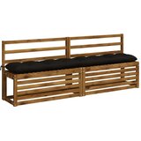 Jastučići za klupe VIANEN 2 kom. 100% poliester Crna - Crna 200 x 30 x 12 cm | shoptok.hr