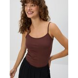 Reserved Pamučni top - tamnosmeđe | shoptok.hr