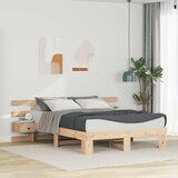  Krevetna konstrukcija Smeđa 140 x 200 cm Čvrsto borovo drvo | shoptok.hr
